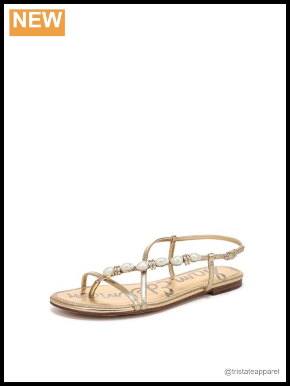 Sam Edelman Calla Strappy Flat Sandal Leather Beaded Ankle Strap